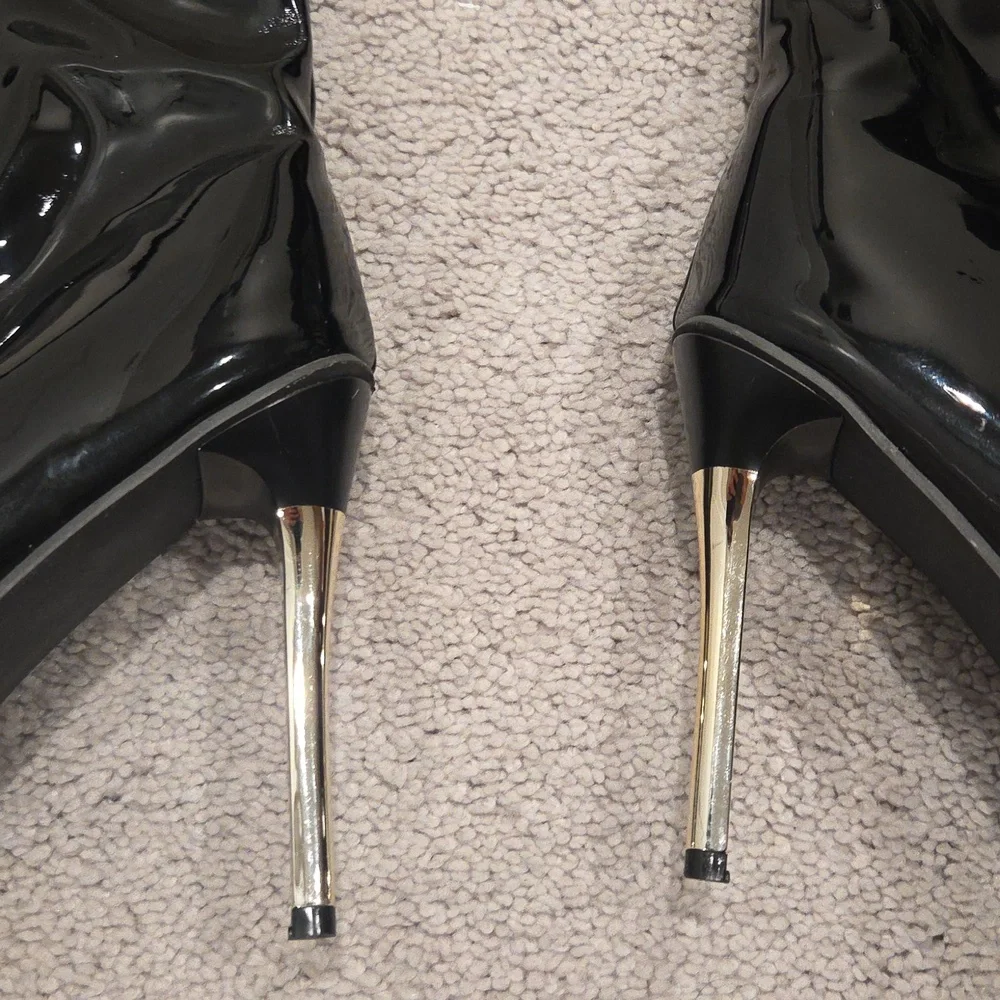 Black Patent Leather Over-the-Knee Boots - Picture 3 of 5